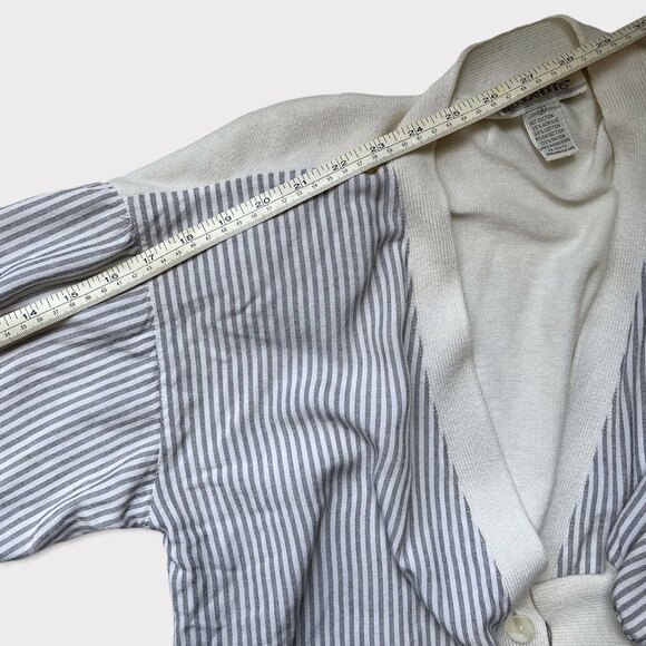 Vintage Blue & White Pinstripe Cardigan Sweater - Picture 7 of 9
